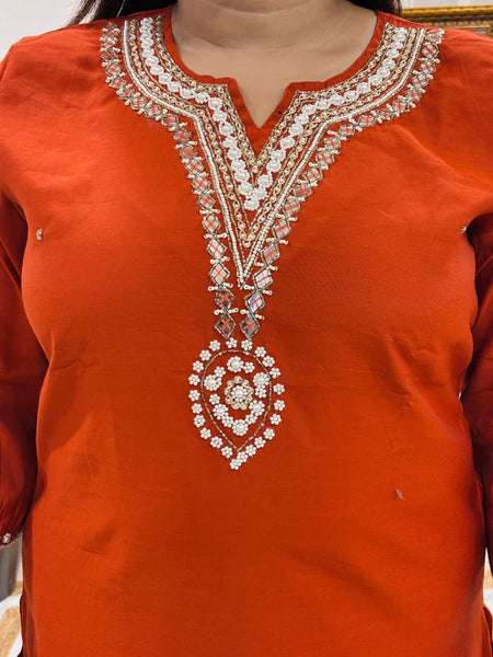 AGNI RUST HANDWORK SUIT SET