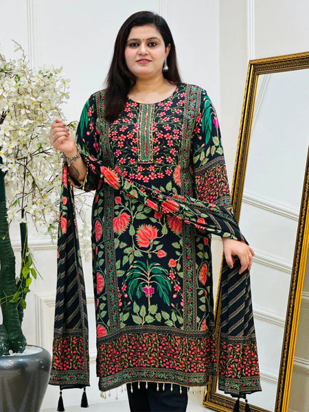 MISBAAH BLACK HANDWORK STRAIGHT SUIT