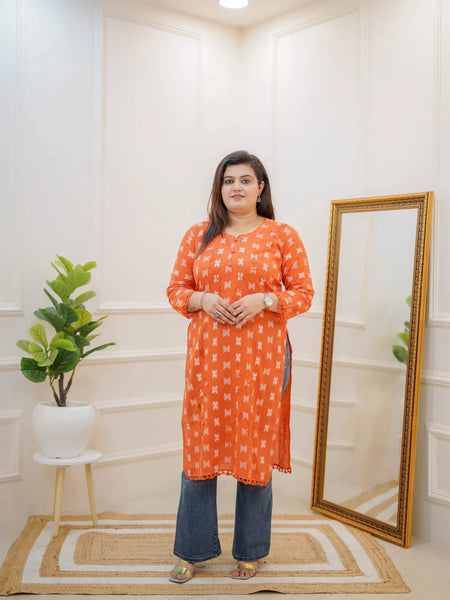 BRIGHT ORANGE EASYWEAR KURTI