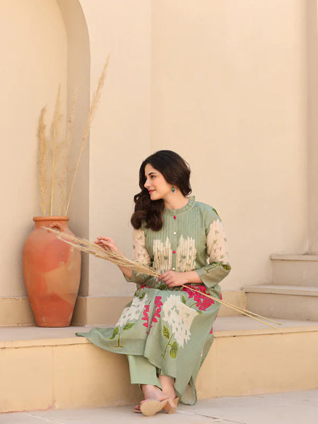 ZAHAN PINTEX GREEN KURTA SET