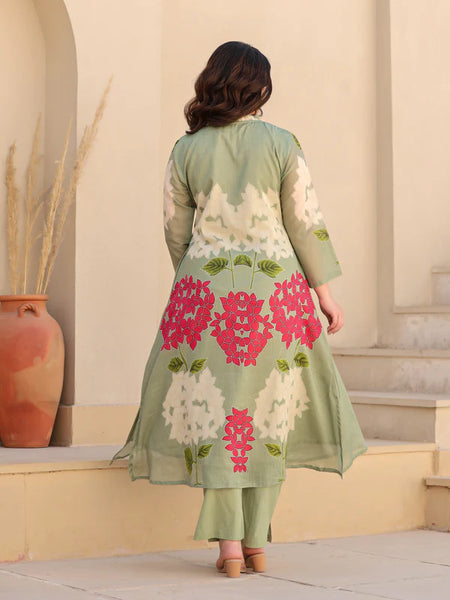 ZAHAN PINTEX GREEN KURTA SET