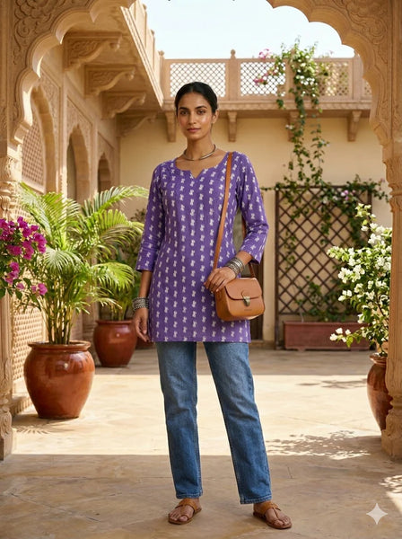 PURPLE EMBROIDERED KURTI