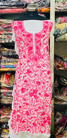 Georgette Kurti Phulkari Handwork GK2024AUG0246