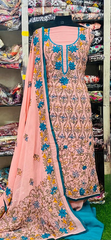 Georgette Phulkari Suits Handwork 2024AUG1810