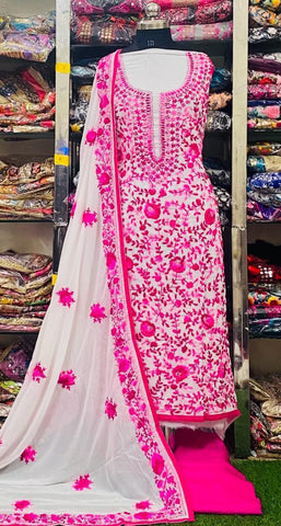 Georgette Phulkari Suits Handwork 2024AUG3004