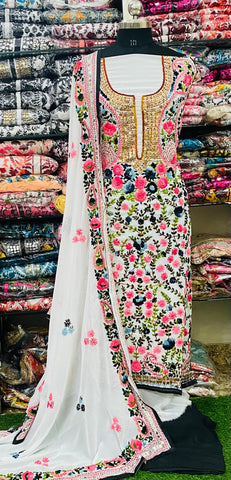 Georgette Phulkari Suits Handwork 2024AUG3020