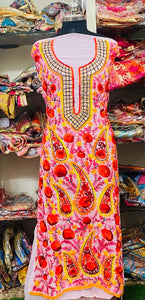 Georgette Kurti Phulkari Handwork CK2024SEP2520