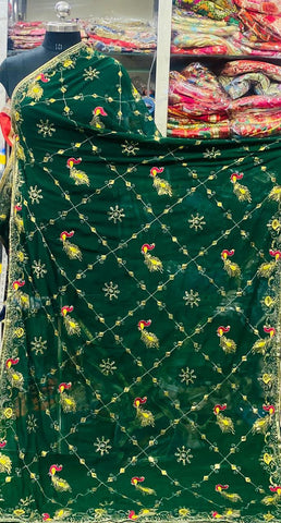 Handwork Peacock Aari Work Dupatta2024NOV1803