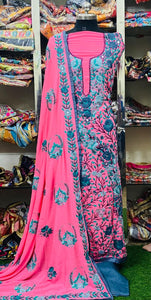 Georgette Phulkari Suits Handwork 2024DEC0807