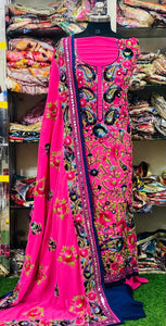 Georgette Phulkari Suits Handwork 2024DEC0819