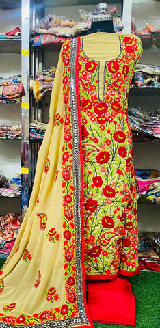 Georgette Phulkari Suits Handwork 2024DEC1015