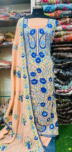 Georgette Phulkari Suits Handwork 2024DEC1102