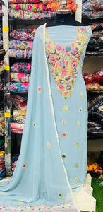 Georgette Phulkari Suits Handwork 2024DEC3103