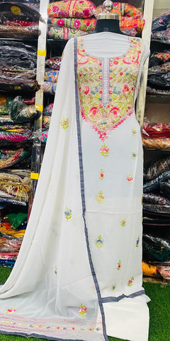 Georgette Phulkari Suits Handwork 2024DEC3108