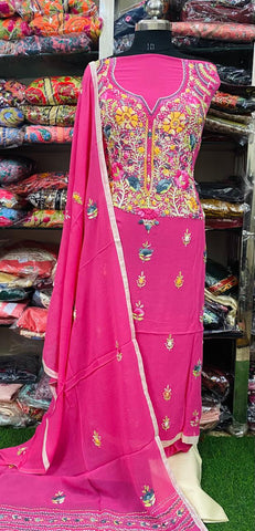 Georgette Phulkari Suits Handwork 2024DEC3114