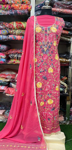 Georgette Phulkari Suits Handwork 2024DEC3121