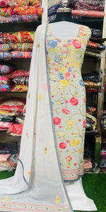 Georgette Phulkari Suits Handwork 2024DEC3130