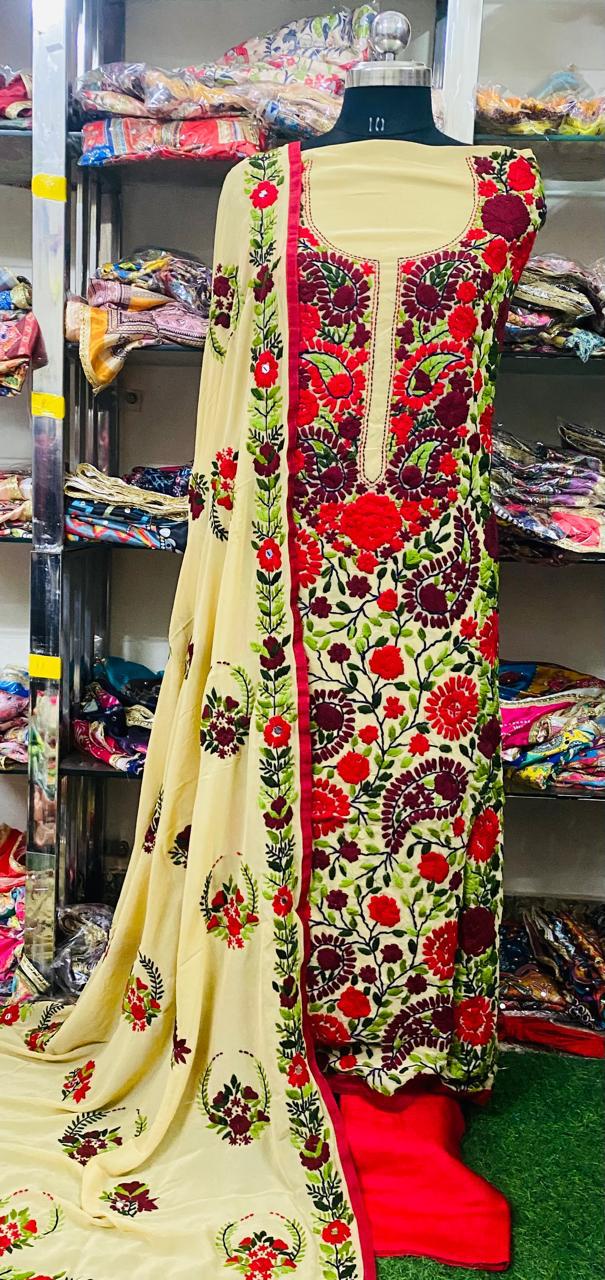 Georgette Phulkari Suits Handwork 2024JAN0902