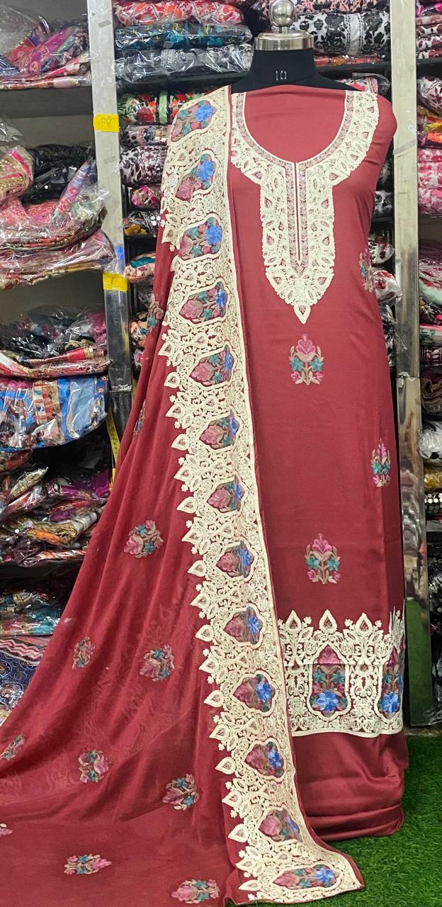 Georgette Phulkari Suits Handwork 2024JAN0915