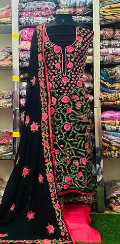 Georgette Phulkari Suits Handwork 2024JAN1709