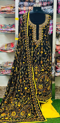 Georgette Phulkari Suits Handwork 2024JAN1711