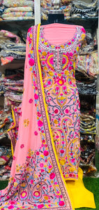 Georgette Phulkari Suits Handwork 2024JAN1729