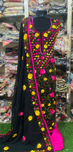 Georgette Phulkari Suits Handwork 2024JAN1734