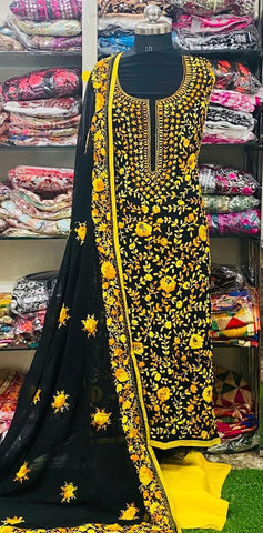 Georgette Phulkari Suits Handwork 2024JAN1829