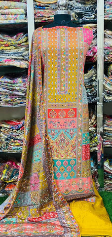 Georgette Phulkari Suits Handwork 2024JAN2103