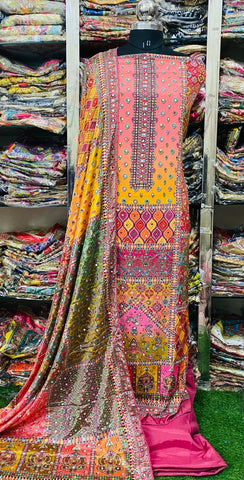 Georgette Phulkari Suits Handwork 2024JAN2104