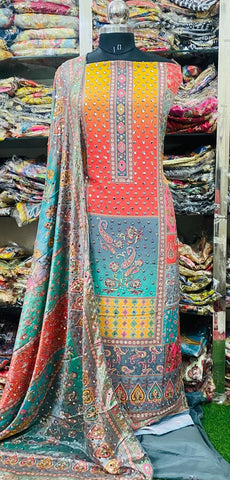 Georgette Phulkari Suits Handwork 2024JAN2114