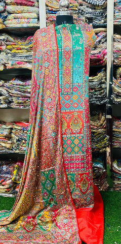 Georgette Phulkari Suits Handwork 2024JAN2118