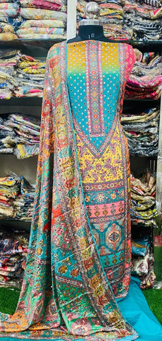 Georgette Phulkari Suits Handwork 2024JAN2123