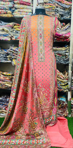 Georgette Phulkari Suits Handwork 2024JAN2127