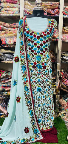 Georgette Phulkari Suits Handwork 2024JAN3116