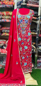 Georgette Phulkari Suits Handwork 2025FEB0104