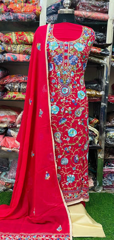 Georgette Phulkari Suits Handwork 2025FEB0104