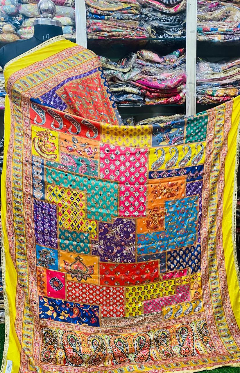 Mirror Work Dupatta Handwork Dupatta 2025FEB0433