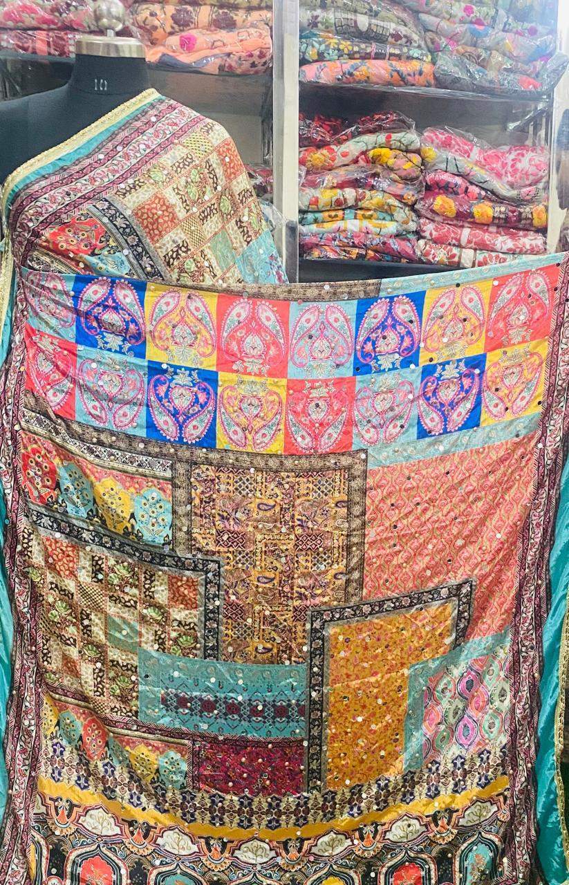 Mirror Work Dupatta Handwork Dupatta 2025FEB0532