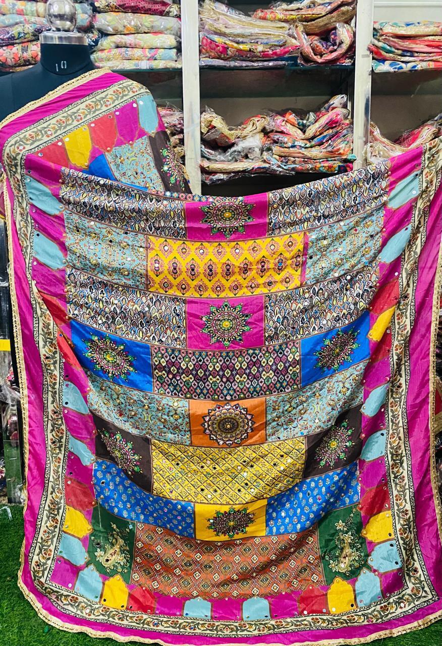 Mirror Work Dupatta Handwork Dupatta 2025FEB0617