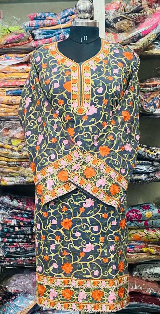 Georgette Kurti Phulkari Handwork CK2025 FEB2030