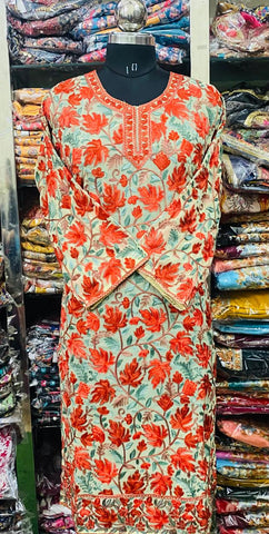 Georgette Kurti Phulkari Handwork CK2025 FEB2301