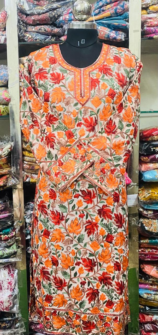 Georgette Kurti Phulkari Handwork CK2025 FEB2304