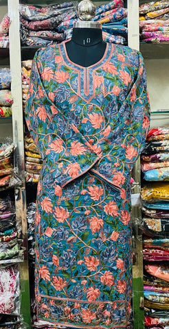 Georgette Kurti Phulkari Handwork CK2025 FEB2313