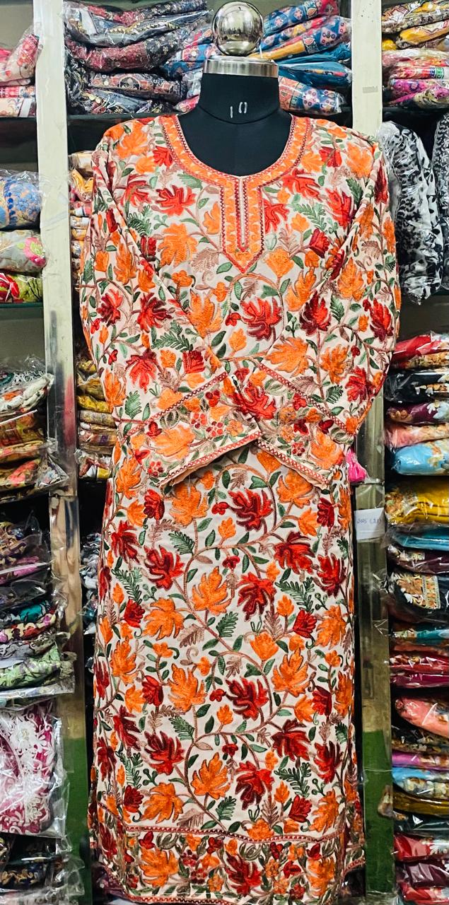 Georgette Kurti Phulkari Handwork CK2025 FEB2319