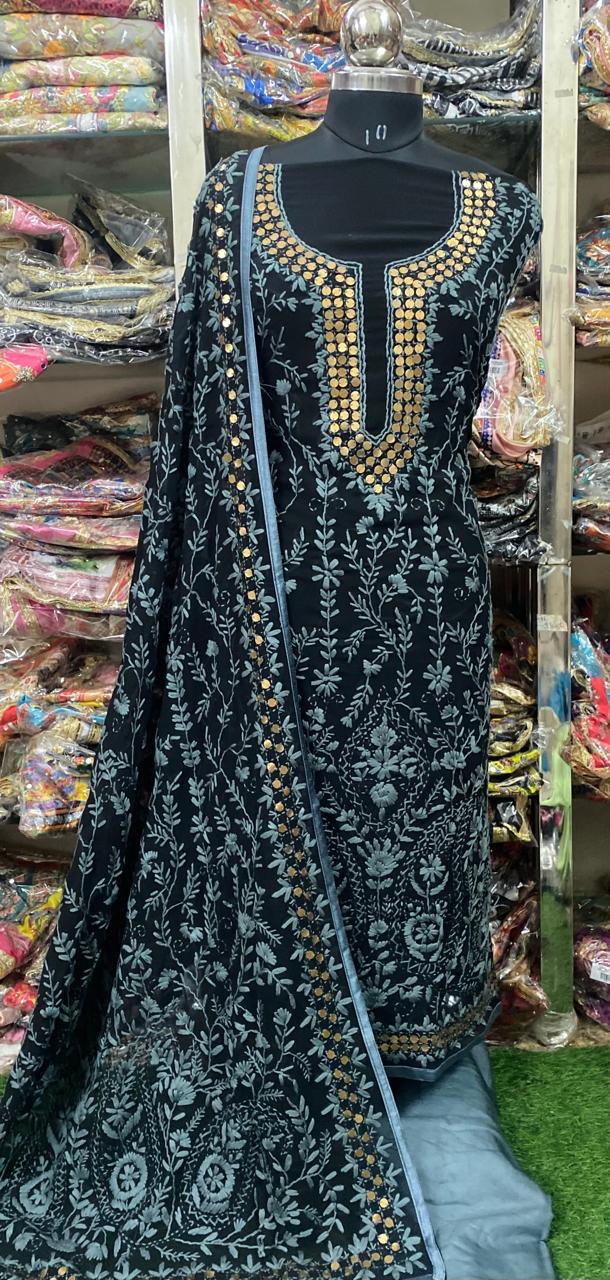 Georgette Phulkari Suits Handwork 2025FEB2319