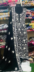 Georgette Phulkari Suits Handwork 2025FEB2327