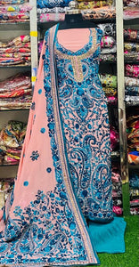 Georgette Phulkari Suits Handwork 2025FEB2331