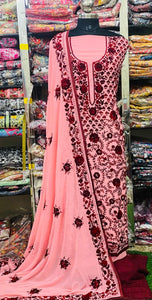 Georgette Phulkari Suits Handwork 2025FEB2345