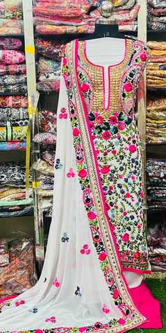 Georgette Phulkari Suits Handwork 2025FEB2347